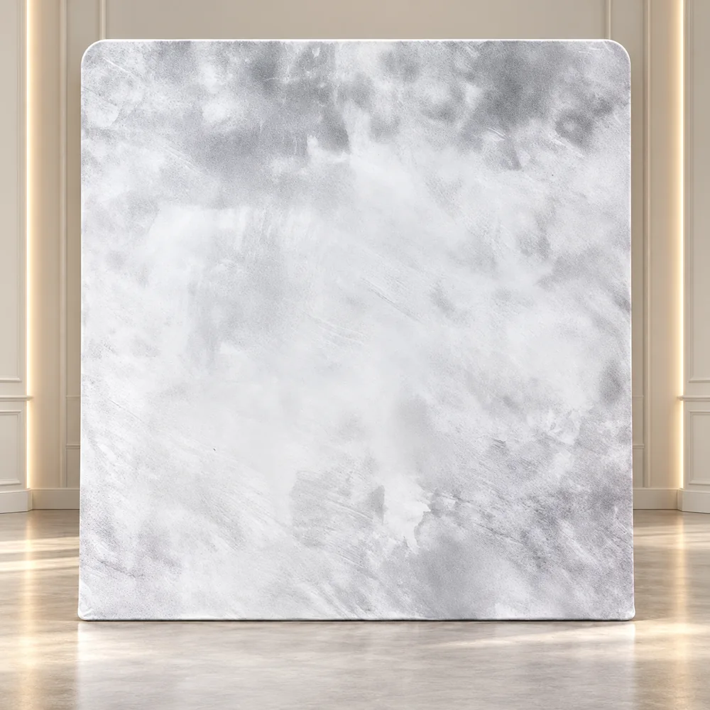 Cloud Veil premium photo booth backdrop displayed in a luxury showroom