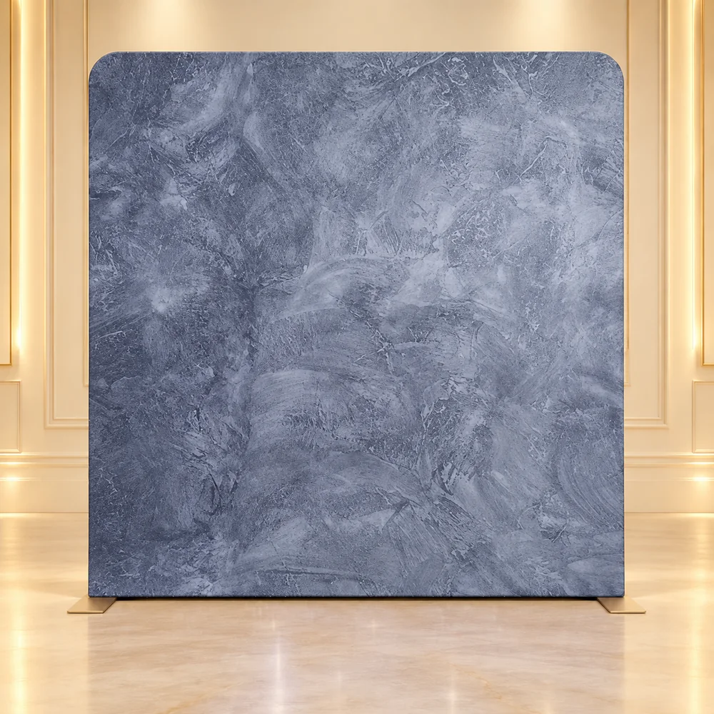 Frost Veil premium photo booth backdrop displayed in a luxury showroom