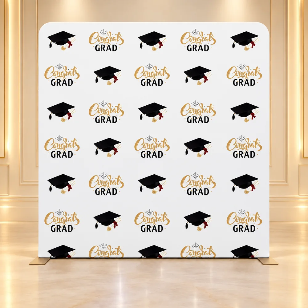 Grad Noir premium photo booth backdrop displayed in a luxury showroom