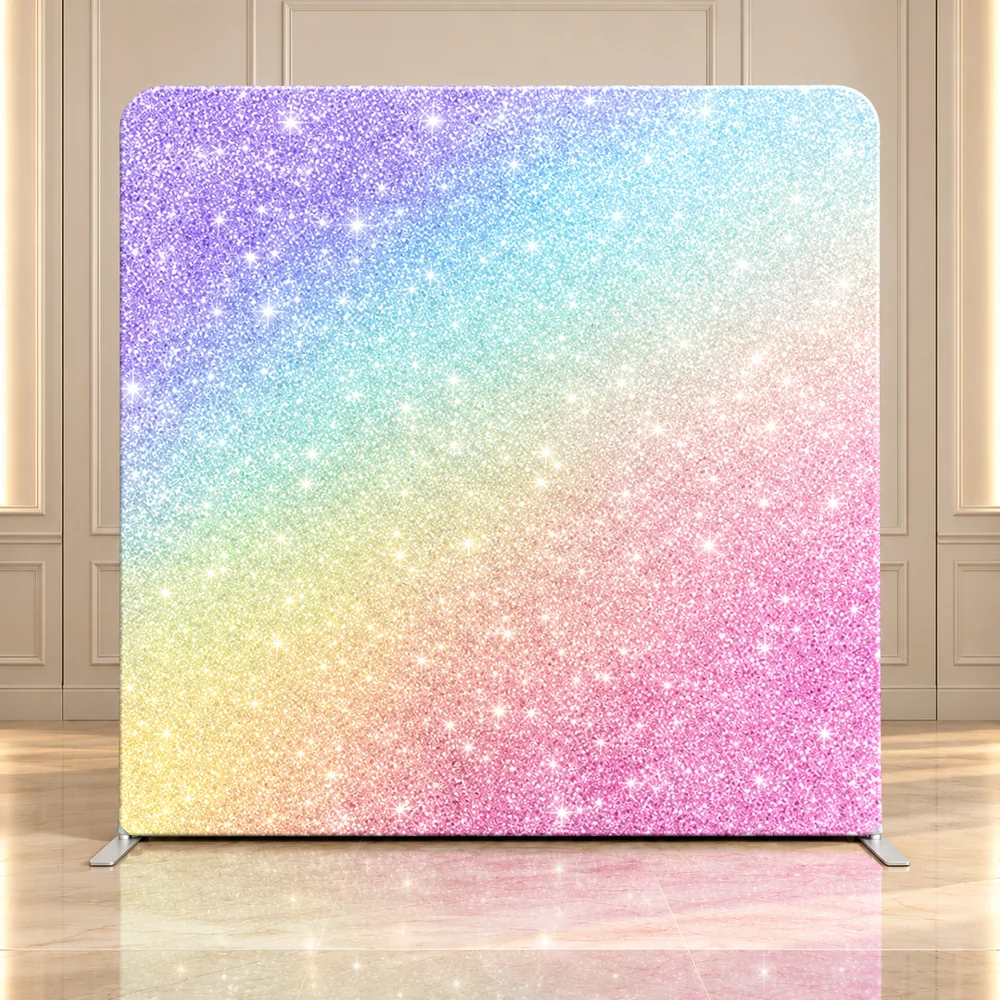Prism Veil premium photo booth backdrop displayed in a luxury showroom
