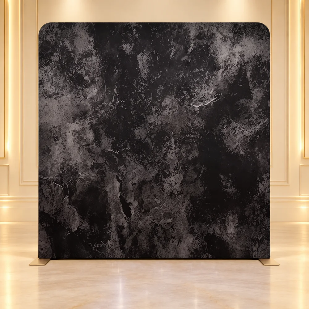 Shadow Veil premium photo booth backdrop displayed in a luxury showroom