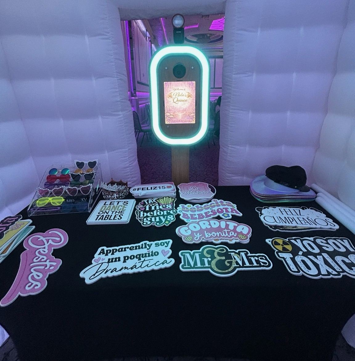 Nala's Quince inflatable LED booth setup by Studio RDRGZ LA