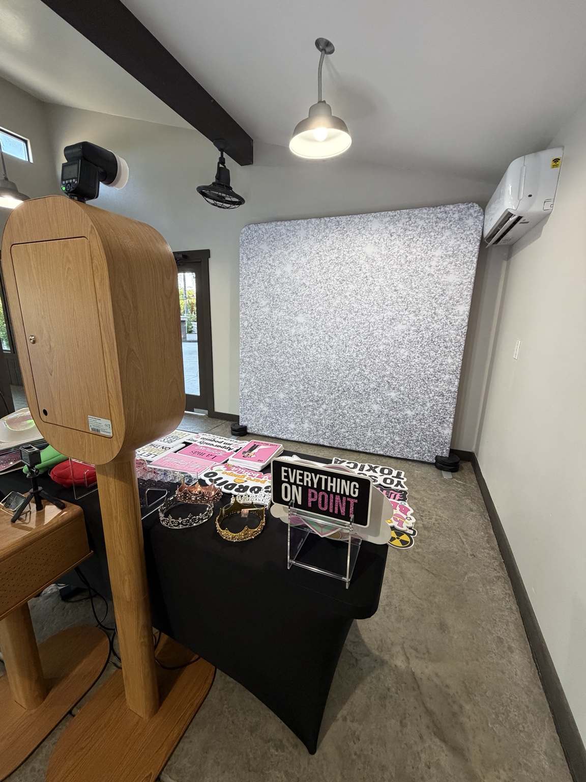 Abel and Myra wedding Premium DSLR Photo Booth setup with Gilded Silver backdrop in Redlands