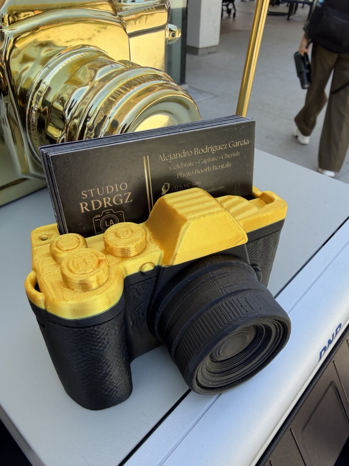 Studio RDRGZ LA camera business card display at ASG Welcome Week