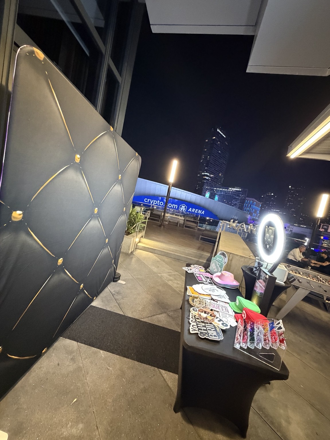 Hanna rooftop photo booth setup