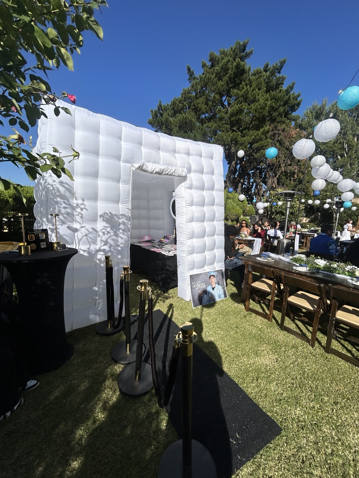 Jaiden's Grad Party white inflatable booth setup by Studio RDRGZ LA