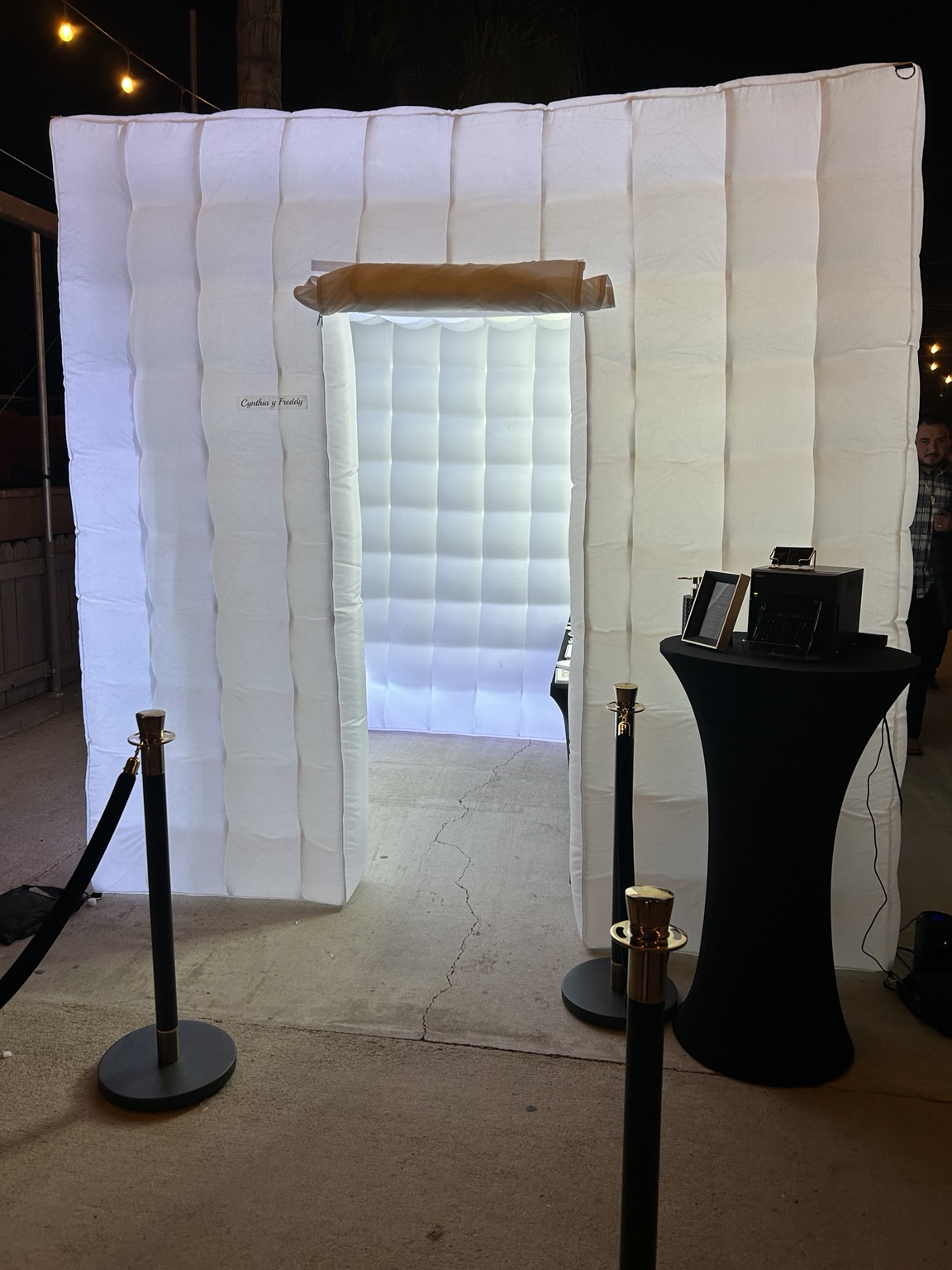 Los Martinez Wedding white inflatable photo booth setup by Studio RDRGZ LA