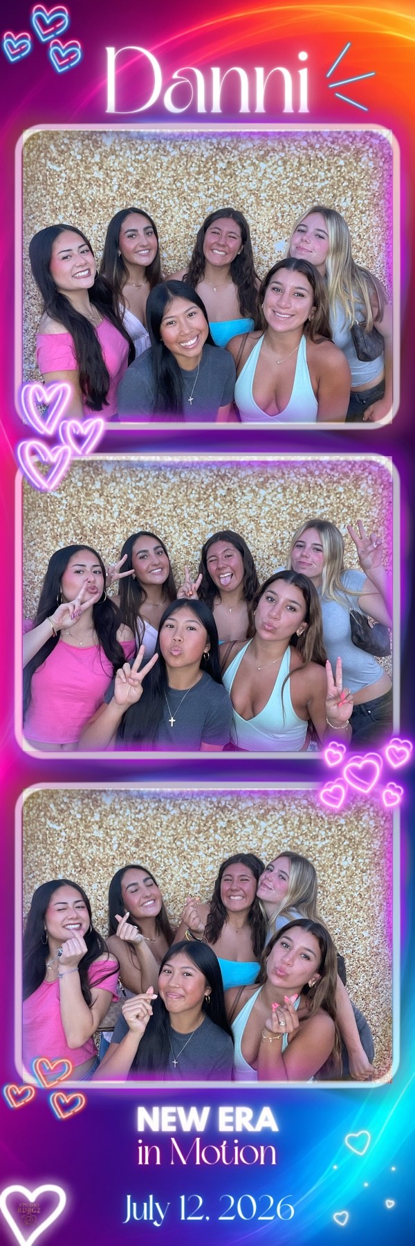 Danni New Era in Motion neon 2x6 photo booth strip design