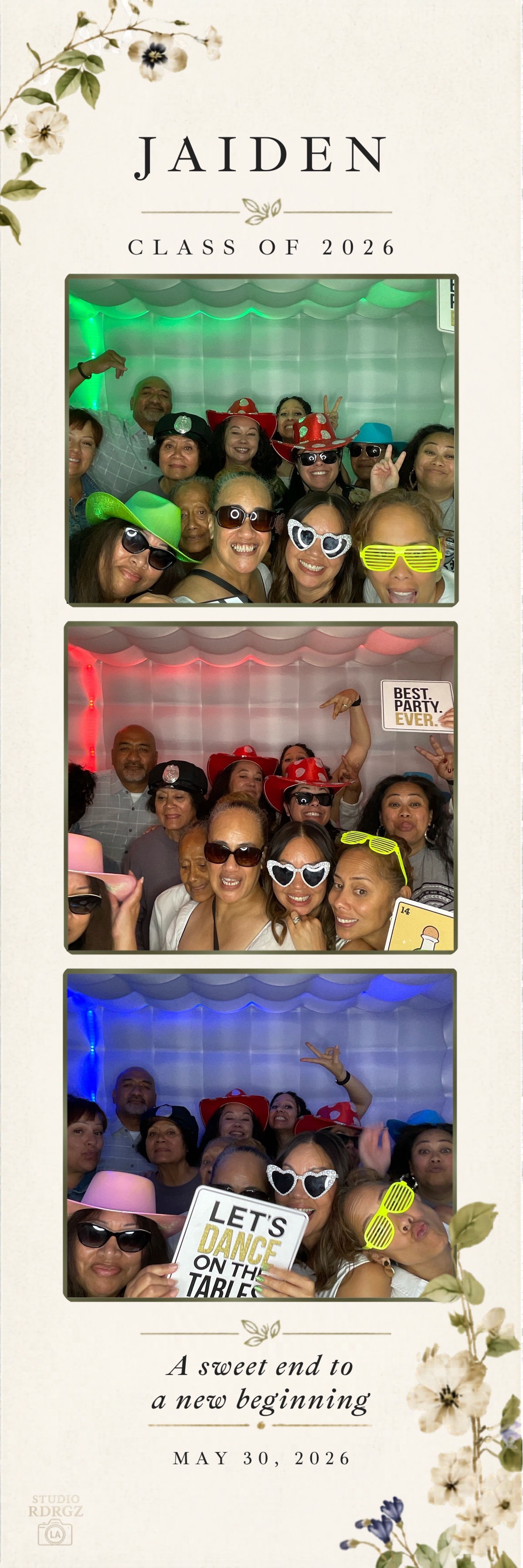Jaiden’s Grad Party graduation 2x6 photo booth strip design