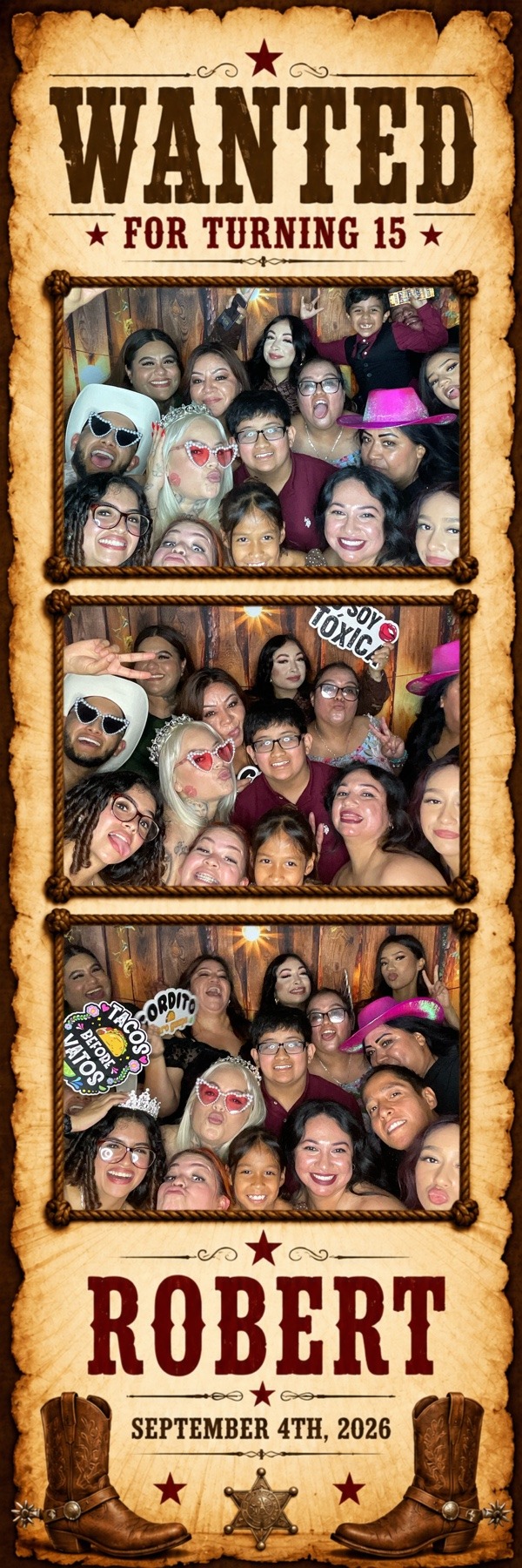 Robert's Rodeo 2x6 photo booth strip design